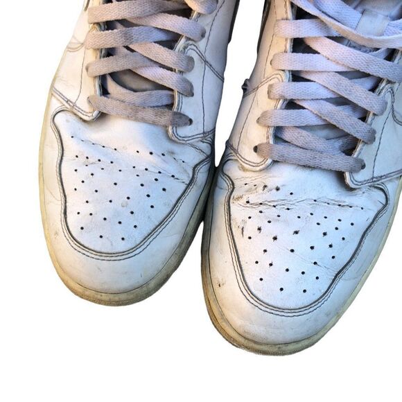 BEATER 2015 Nike Air Jordan 1 Mid White Wolf Grey Size 14 - Picture 13 of 16